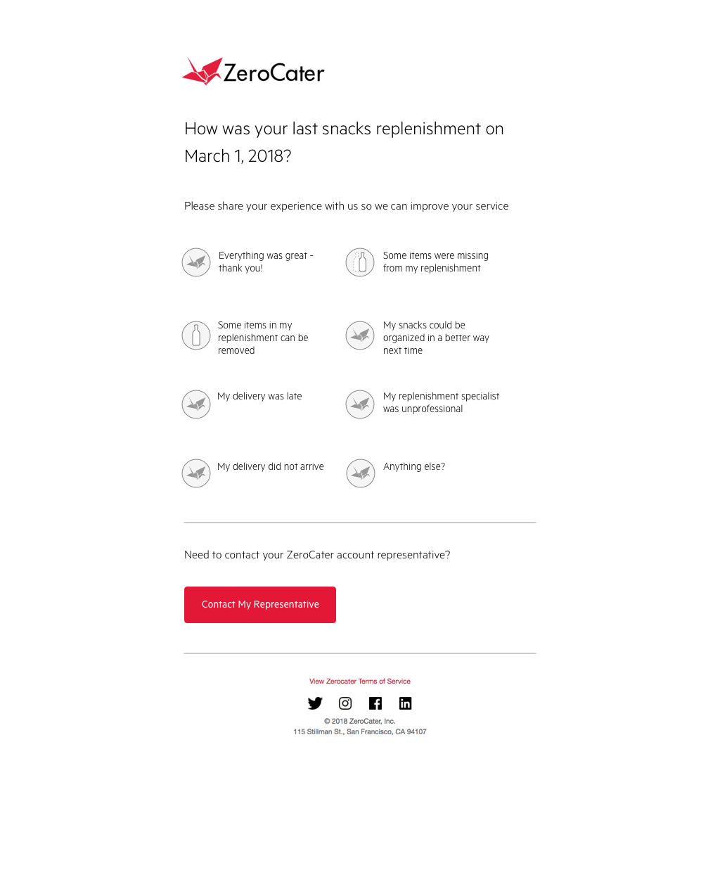 Feedback form: Icons
